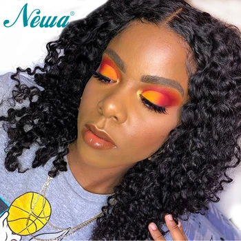 

Newa Hair 360 Lace Frontal Wig Brailian Remy Hair Lace Front Human Hair Wigs For Black Women Glueless Curly Lace Wig Pre Plucked