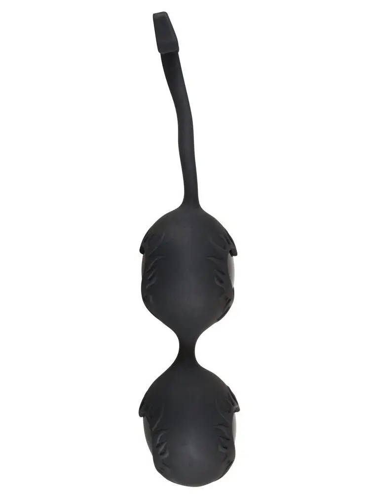 Чёрные вагинальные шарики с сердечками BLACK VELVETS