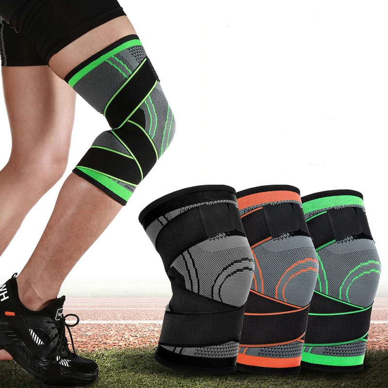

1PC Sport Knee Protector Pressurized Kneepad Elastic Knee Pads Support Sleeve Basketball Volleyball Brace Training Fitness