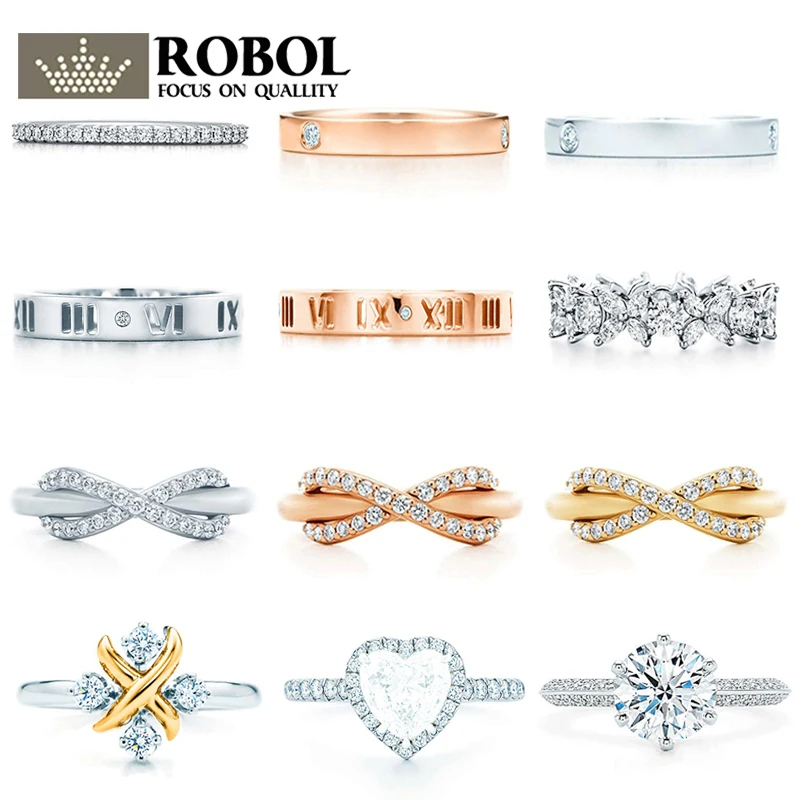 

JZ 02 TFB TTFF RLLEN High Quality 1:1 Original 925 Sterling Silver Simple Elegant Classic Ring, with LOGO DIY Jewelry Wholesale.