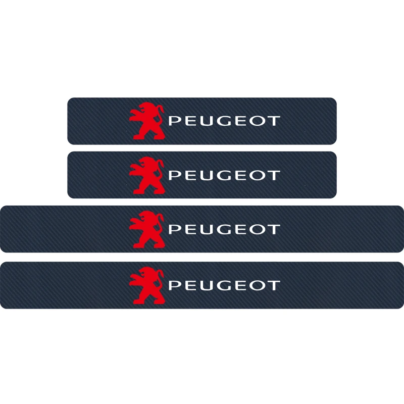 4 шт. наклейки на пороги из углеродного волокна для peugeot 206 207 208 306 307 308 407 408 508 2008 3008 - Название цвета: Синий