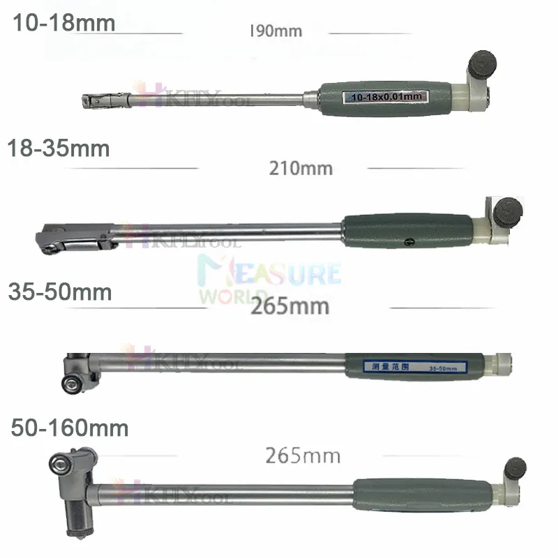 측정 막대 및 프로브 액세서리, 50-160mm 내부 직경 게이지 도구, 10-18mm 18-35mm 35-50mm 10mm 표시기