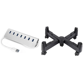 

1 Pcs USB 3.0 Hub Charging and Data Hub 3-Foot USB 3.0 Cable & 1 Pcs Cpu Stand Abs Plastic Tower Case Holder