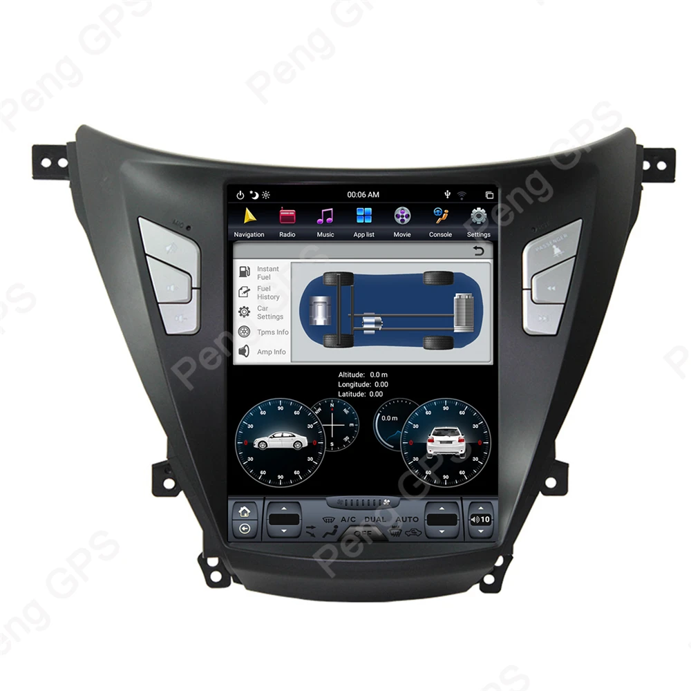Excellent 10.4" 4G+64G PX-6 Android 8.1 Tesla Vertical Screen for Hyundai Elantra 2014-2016 Audio Player 1920*1080 GPS Navigation 4K Unit 15