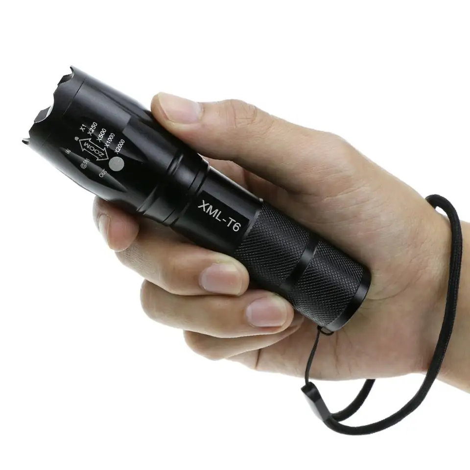 Lampe Torche LED XML T6 - Mini Tactique étanche - 1000 Lumens - Piles AAA/18650