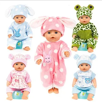 

Born Baby Fit 18 inch 43cm Doll Clothes Three Blue Rabbit Frog Bea Doll Accessories For Baby Birthday Gift toys for children