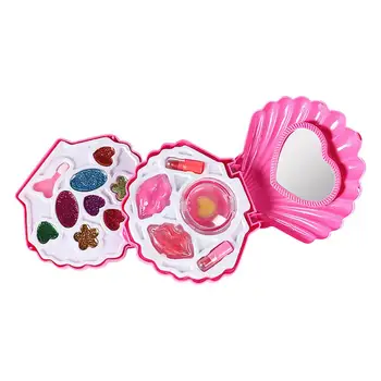 

Double Layer Shell Shape Lipstick Girl DIY Kids Pretend Play Dressing Cosmetic Toy Set Furniture Household Supplies