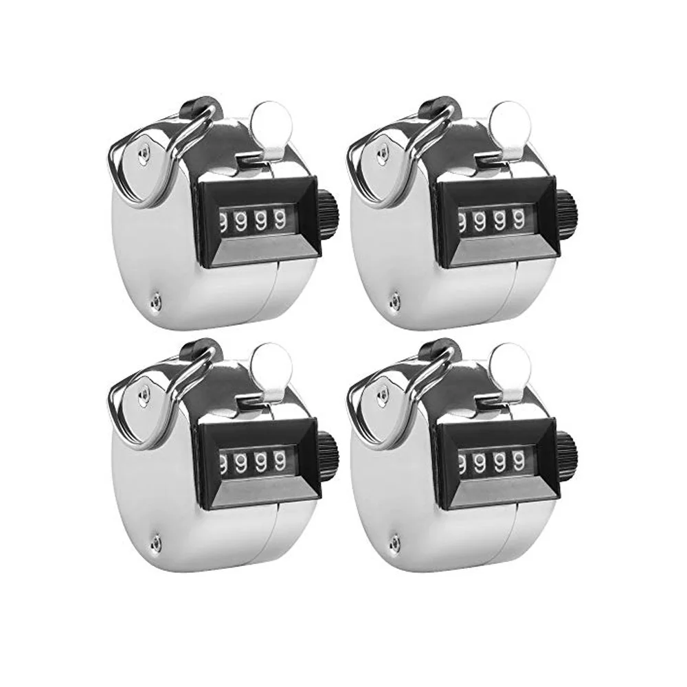 10 piece per lot metal hand tally counter 4 digital with ring cabin crew counter