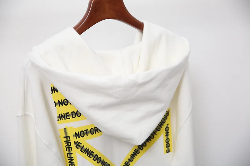 OFF-WHITE/желтая толстовка на молнии с капюшоном, пальто, весенне-осенние тканевые толстовки из махровой ткани