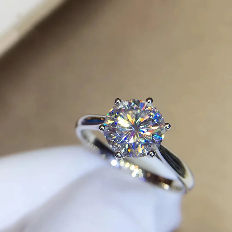 9K золото 1ct D Цвет VVS1 Moissanite кольцо обручальное кольцо с национальным сертификатом H1-15