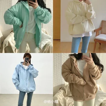 

Yang Small Hat 2020 Season Plain Simple Splicing Sleeve Lian Hat Sweater Coat Yc021210