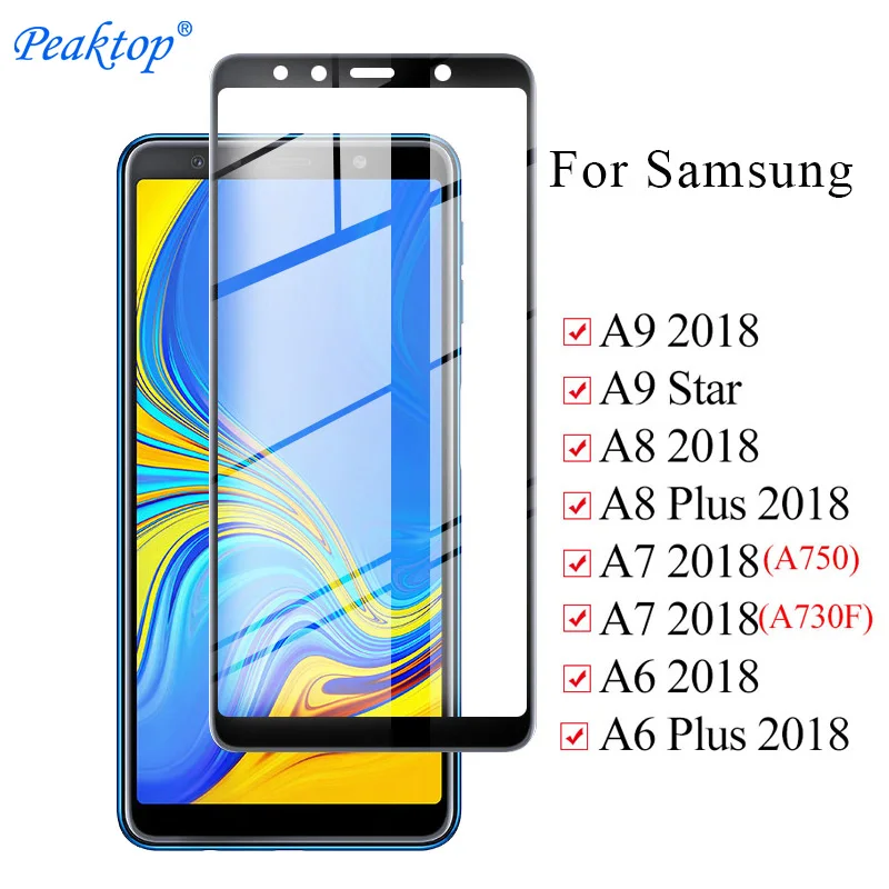 Комплект защитного стекла для Samsung Galaxy A9 A7 A8 A6 Plus 2018 закаленное защитное стекло A 9 8
