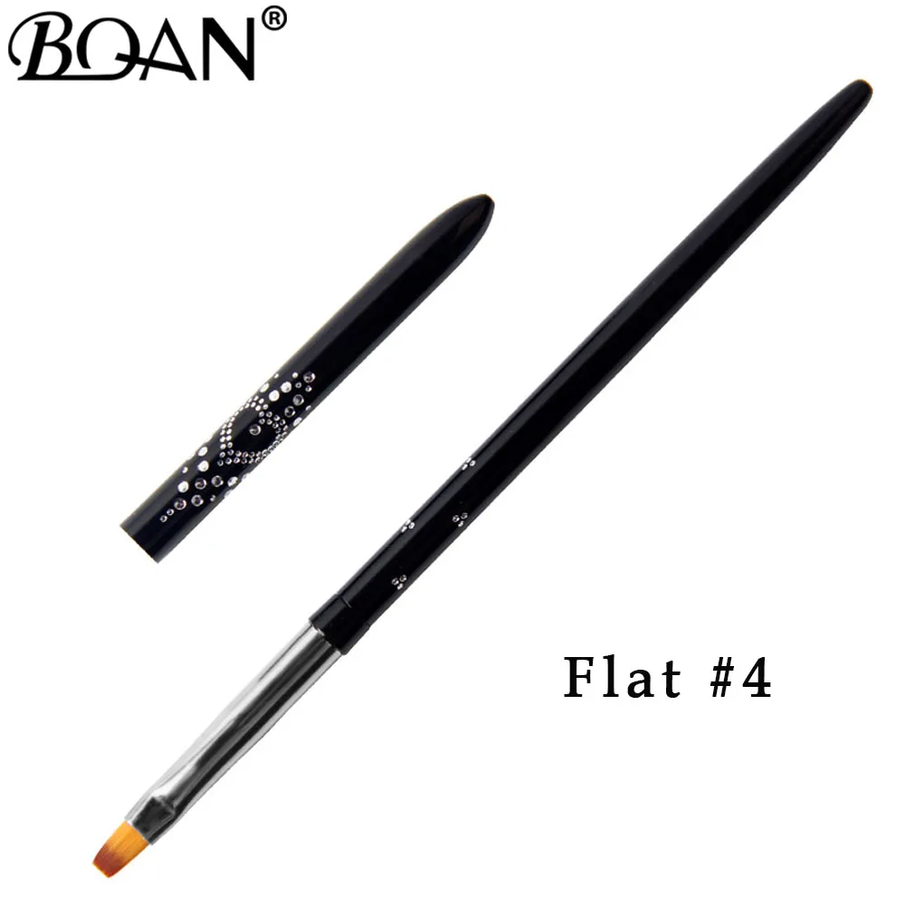 BQAN 3 шт. дизайн ногтей УФ гель Кисть ручка с гвоздь с широкой шляпкой Искусство маникюрные инструменты для УФ-гель для ногтей - Цвет: flat 4