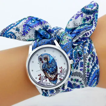 Shsby New Ladies Cloth Wristwatch Fashion Women Dress Watch High Quality Silver  Quartz Watch Sweet Girls Watch Fabric Clock 1