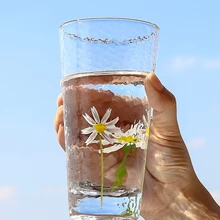 Японская стеклянная чашка высокой емкости простая круглая прозрачная чашка для воды креативная Tazas Para кафе японские товары для дома MM60BLB