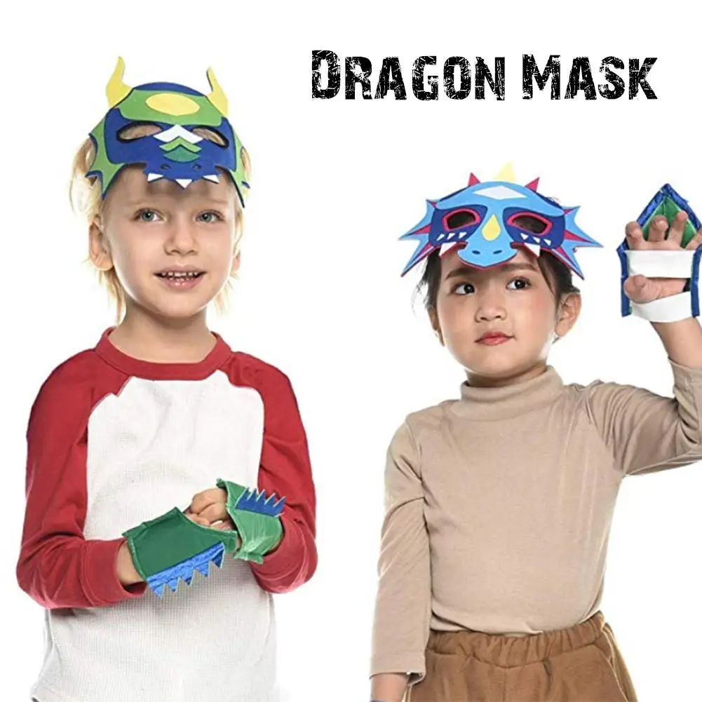 Хэллоуин 12 шт войлочная маска дракона мальчик девочка динозавр вечерние наряжаться в костюм
