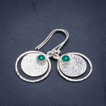 

Natural Chrysoprase Handmade Unique 925 Sterling Silver Earrings 1.5" B4403