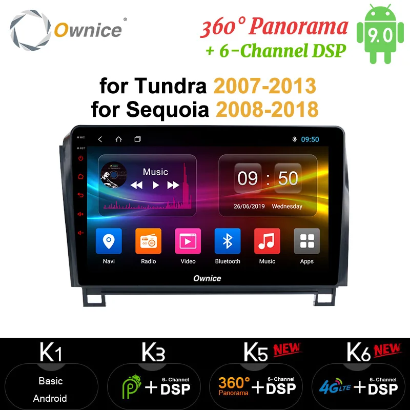 Ownice Android 9,0 8 ядерный Автомобильный плеер gps navi Радио 4G DSP 360 Panorama Оптический для Toyota Tundra 2007-2013 Sequoia 2008