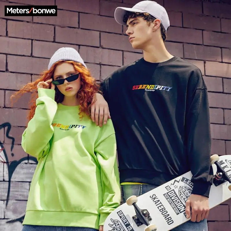 Толстовка Metersbonwe для пар мужская и женская Повседневная с круглым вырезом