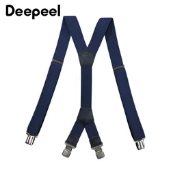 Deepeel 1pc 4*125cm Adult Men's Suspenders Wide Elastic Strap Fashion 4 Clips Decoration Pants Hanger Work Braces Male Jockstrap