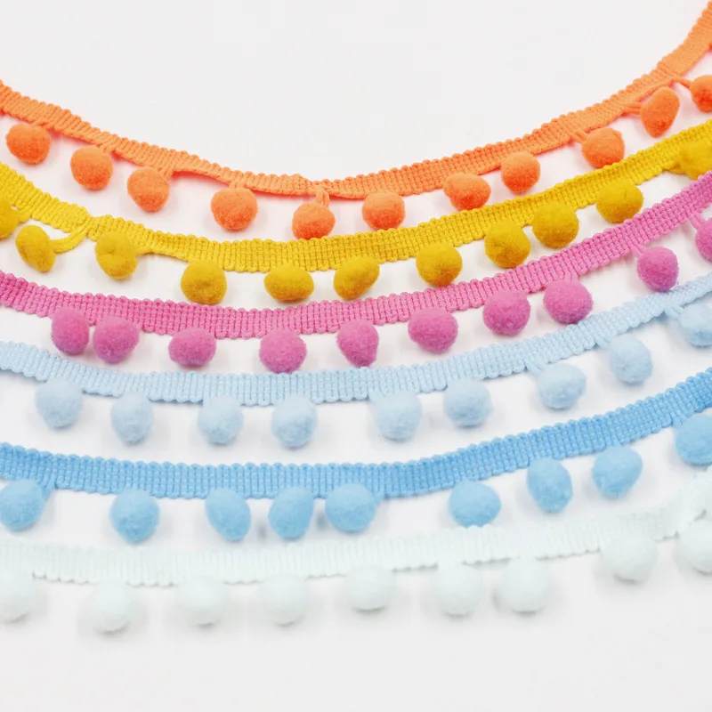 2-10 Yards Pom Trim Ball 12mm MINI Pearl Pompom Fringe Ribbon Sewing Lace Kintted Fabric Handmade DIY Craft Accessories | Дом и сад