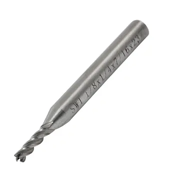 

uxcell 1/8" x 1/4" HSS Straight Shank 4 Flute End Mill Cutting Tool