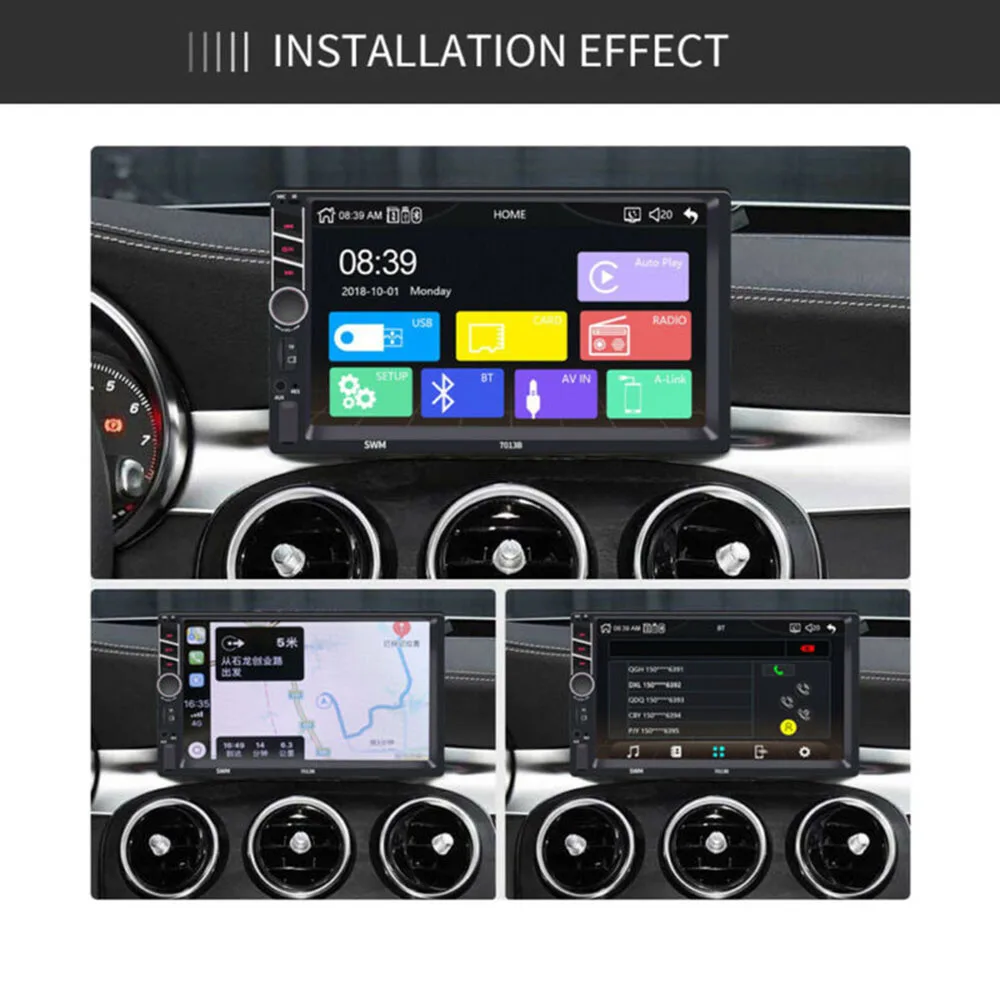 DC 12V автомобильный стерео радио для Apple CarPlay 7," двойной Din Android плеер FM MP5
