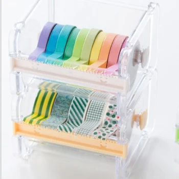 

Simple Washi Tape Dispenser Holder Cutter Office School Supplies Desk Accessories Organizer Random Color