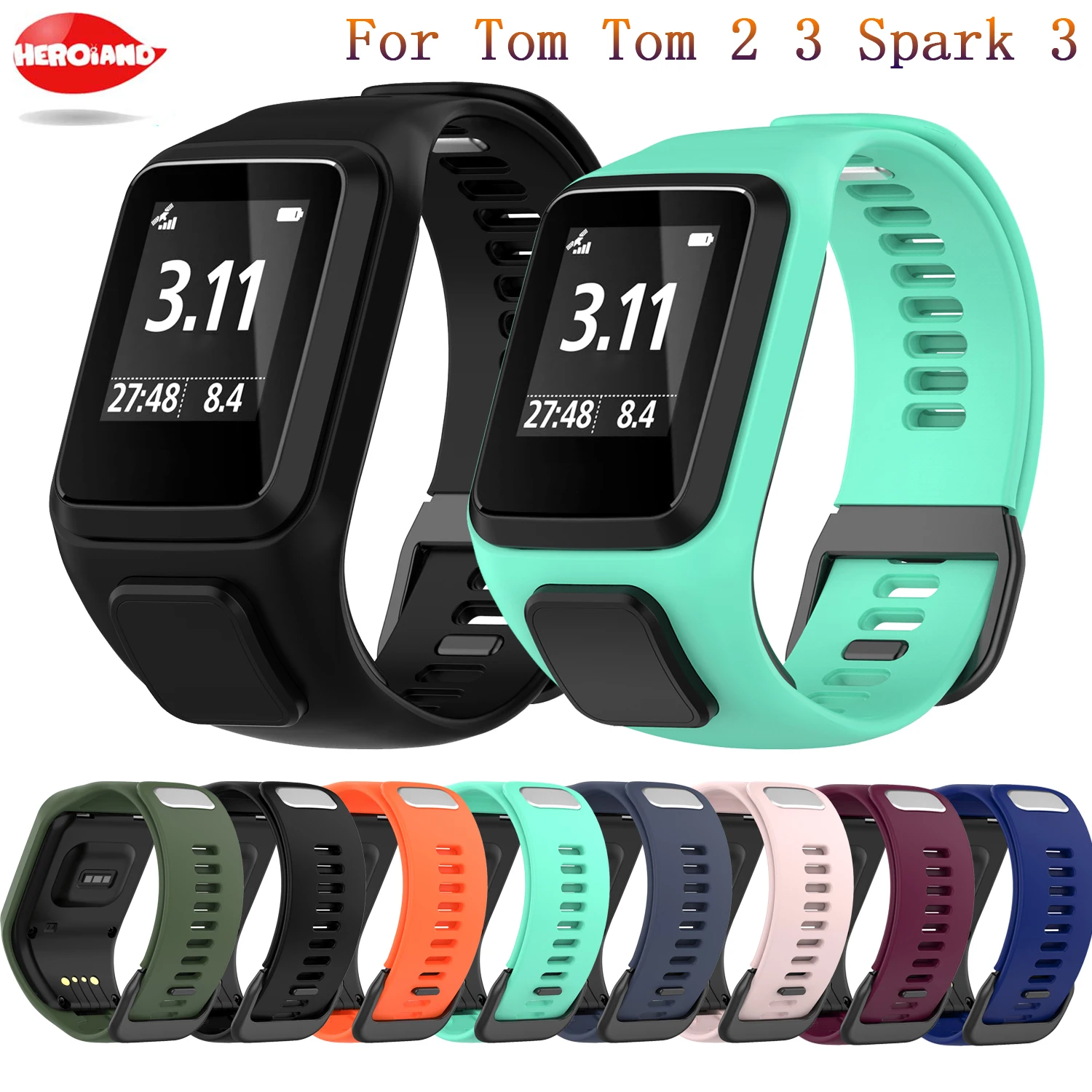 Cinturino Cinturino Cinturino Di Ricambio In Silicone Caldo Per Tomtom Runner 2 3 Spark 3 Gps Sport Watch Tom 2 3 Series Soft Smart Band