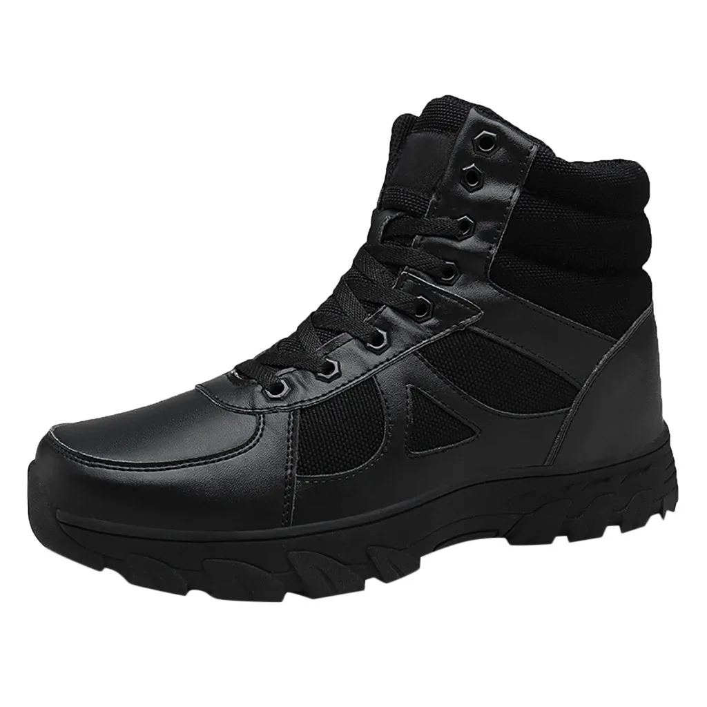 SAGACE Men's flat tactical boots desert outdoor combat boots fashion men's sports breathable casual wear military boots
