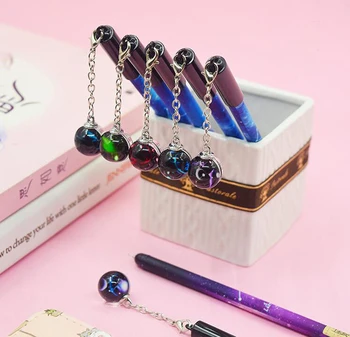

Wholesale 360pcs/set 0.5mm Gel Pen Colorful Twelve Constellation Luminous Gel Pen Black Refill Fast DHL Shipping