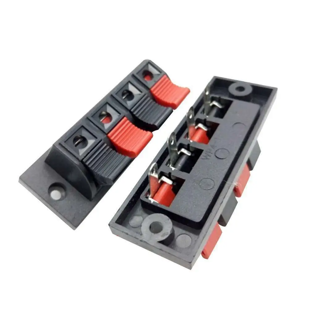 

4pcs 4 Positions Connector Terminal Push in Jack Spring Load Design Audio Speaker Terminals Panel Connector