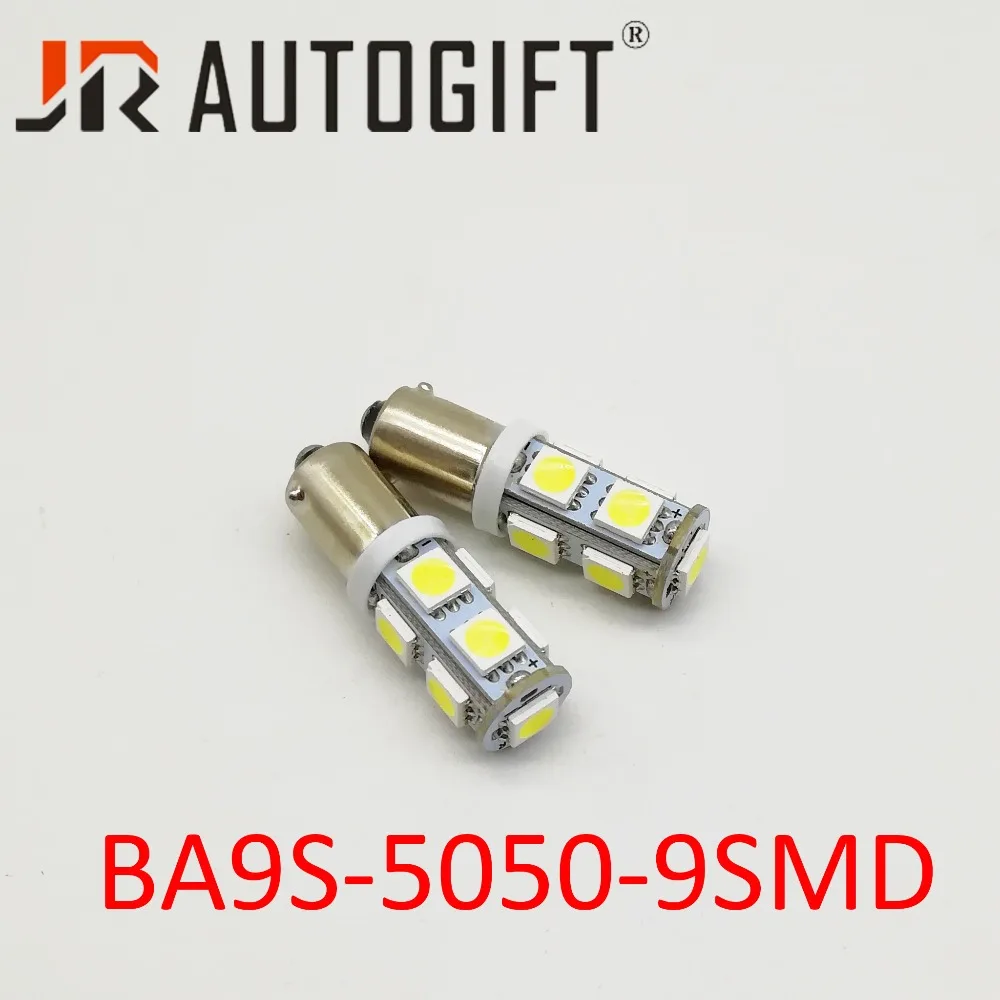 Авто-Стайлинг 200 шт./лот авто светодиодный лампы ba9s 9SMD 5050 T4W 9 светодиодный белый 12 V/24 V внешний светильник s обратный светильник хвост светильник
