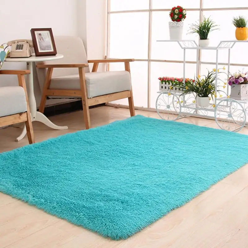 light blue Прямоугольный Противоскользящий ковер, ворсистый коврик для дома, гостиной, столовой, спальни - Цвет: light blue