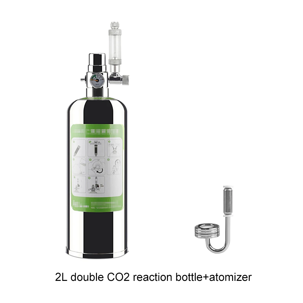 1/2L Аквариум CO2 из нержавеющей стали цилиндрическая генераторная система с пузырьковым диффузором углекислый реактор комплект для растений аквариум