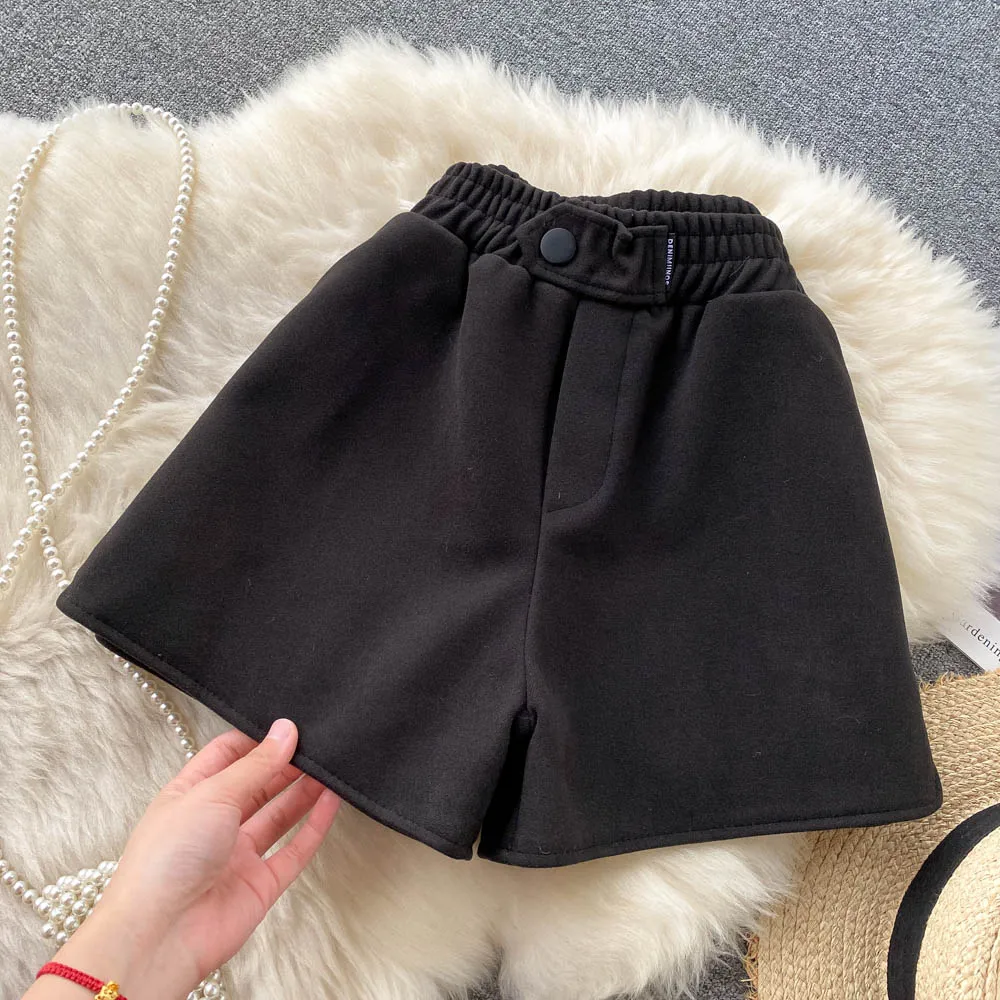 bermuda shorts 2021 Autumn Winter Woolen Short Women New High Waist Black Brown Loose Thick Shorts Korean Biker Shorts Clothing basketball shorts