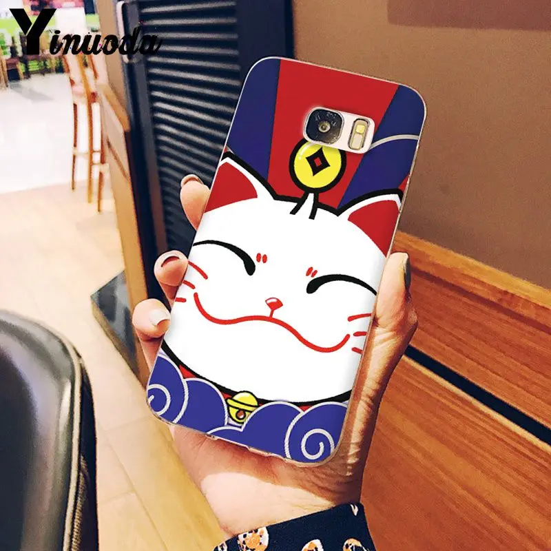 Yinuoda Китай милый счастливый кот Новогодние рождественские подарки Мягкий ТПУ чехол для телефона samsung S9 S7 S6 S5 S8 S10 Plus S8 Plus S6 edge - Цвет: A16