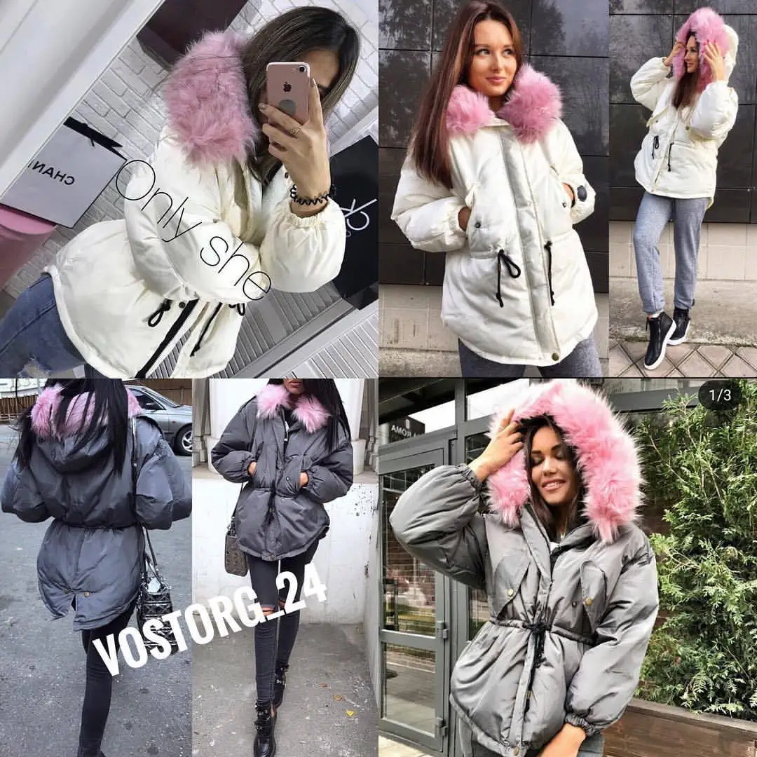 

2018 Autumn New Style Fashion Fur Collar Pull-belt Cotton-padded Clothes AliExpress EBay
