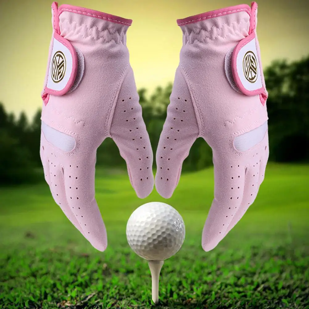 

Golf Gloves for Women Microfiber Cloth Sunscreen Breathable Wear-resistant Washable Cycling Tennis Baseball Gloves for Sports