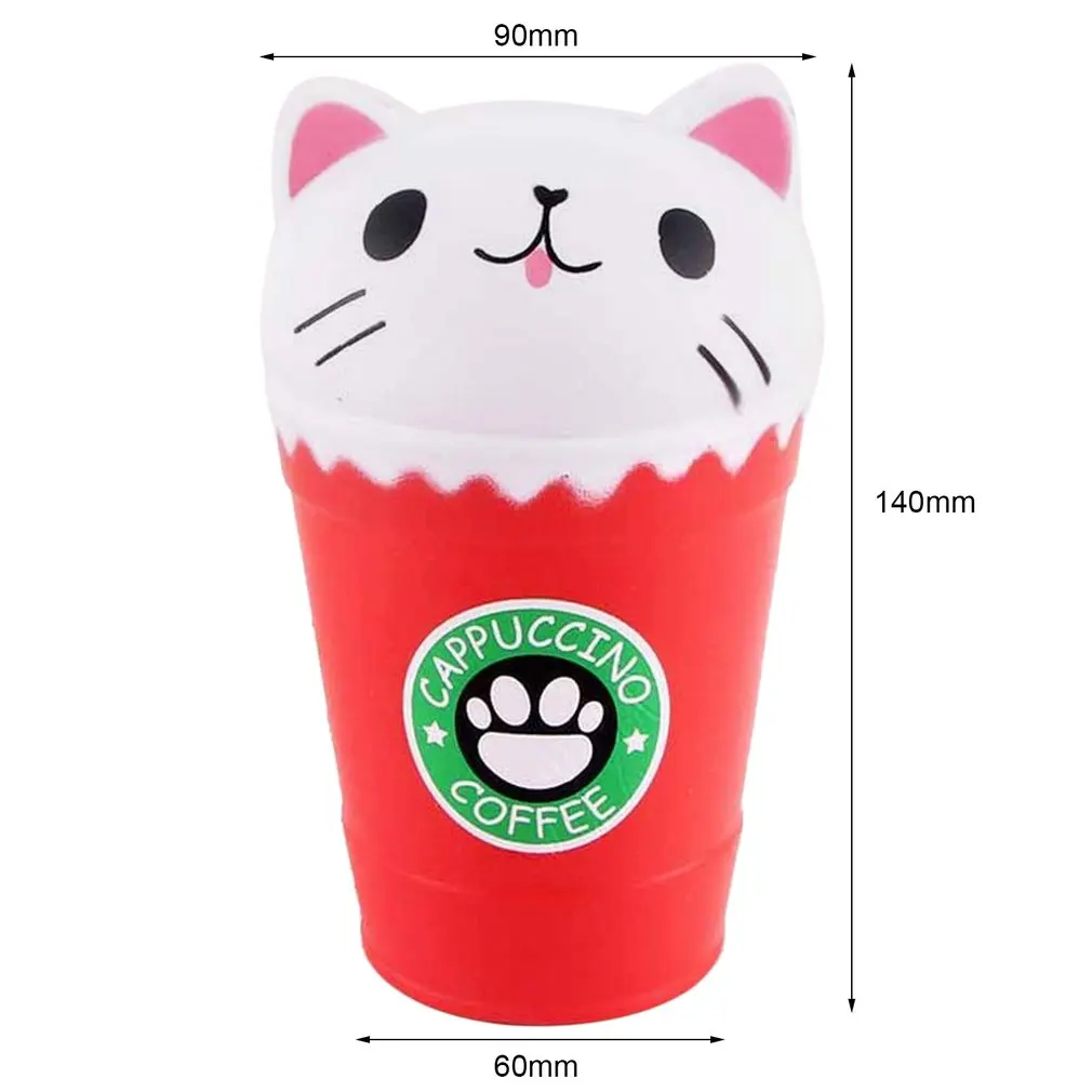 Kawaii, кофейная чашка, кошачья голова, ароматизированные игрушки, практичные, медленно поднимающиеся, сжимаемые игрушки, анти-стрсс, лучший подарок, игрушки для снятия стресса