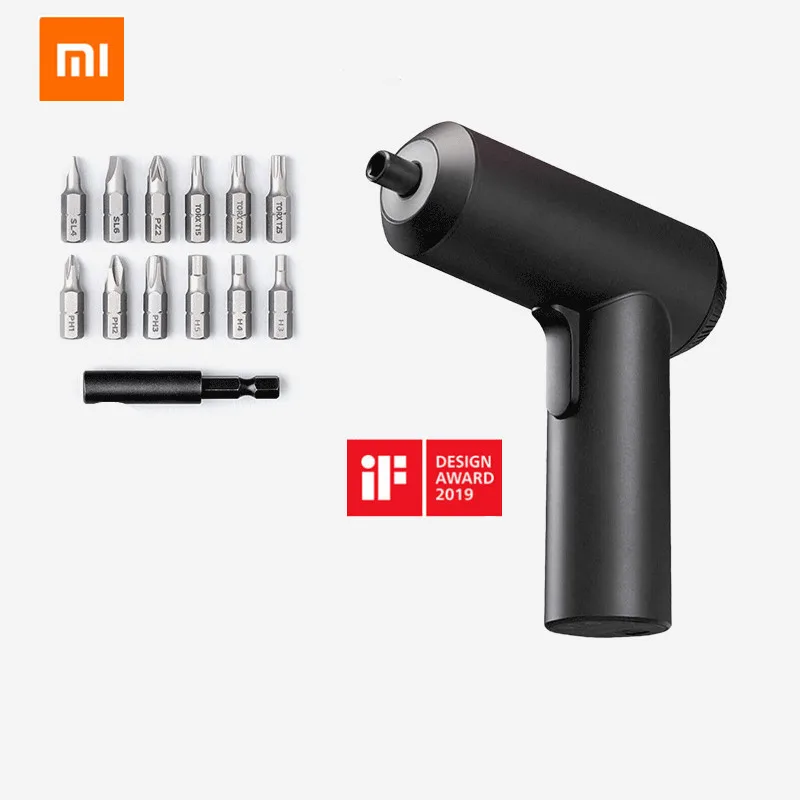 Xiaomi Mijia Беспроводная перезаряжаемая отвертка 3,6 V 2000mAh Li-Ion 5N. m электрическая отвертка с 12 шт S2 Биты для отвертки для дома