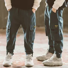 Men's Middle And Large CHILDREN'S Trousers Spring And Autumn New Style Korean-style Sports Workwear Pants Spring Fashion