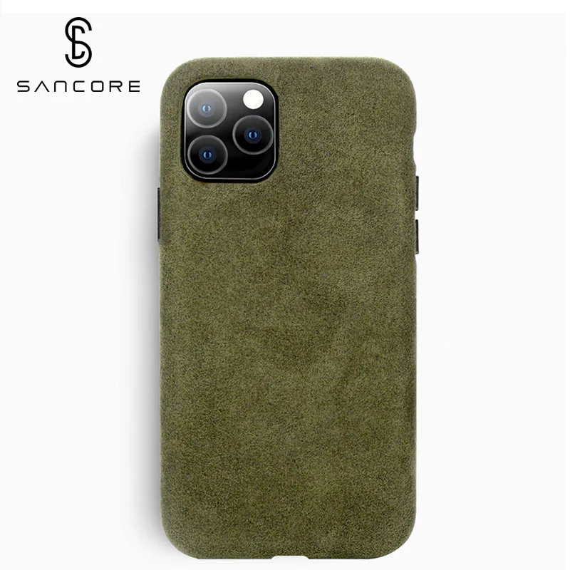 Light Green SanCore для iPhone 11 pro Max чехол для телефона ALCANTARA модный кожаный чехол с полной защитой бизнес роскошный чехол для телефона замшевый Чехол для мужчин - Цвет: Light Green