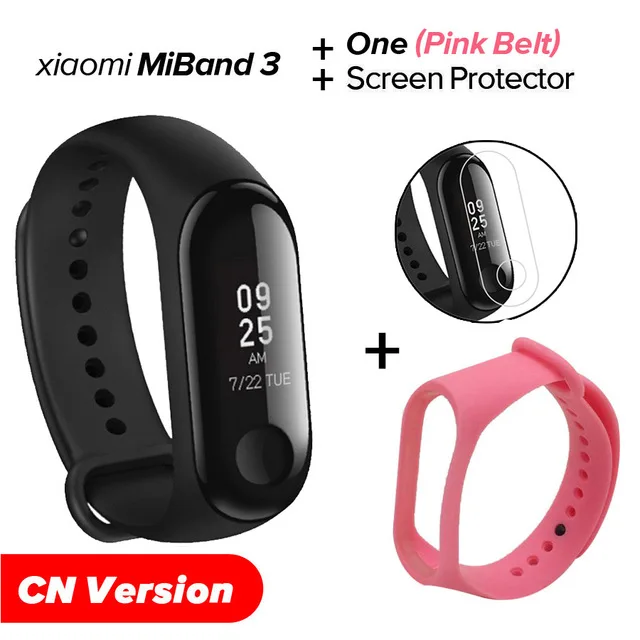 Xiao mi Band 3 mi band 3 фитнес-трекер пульсометр 0,78 ''OLED дисплей Bluetooth 4,2 для Android IOS - Цвет: CN Pink N Film