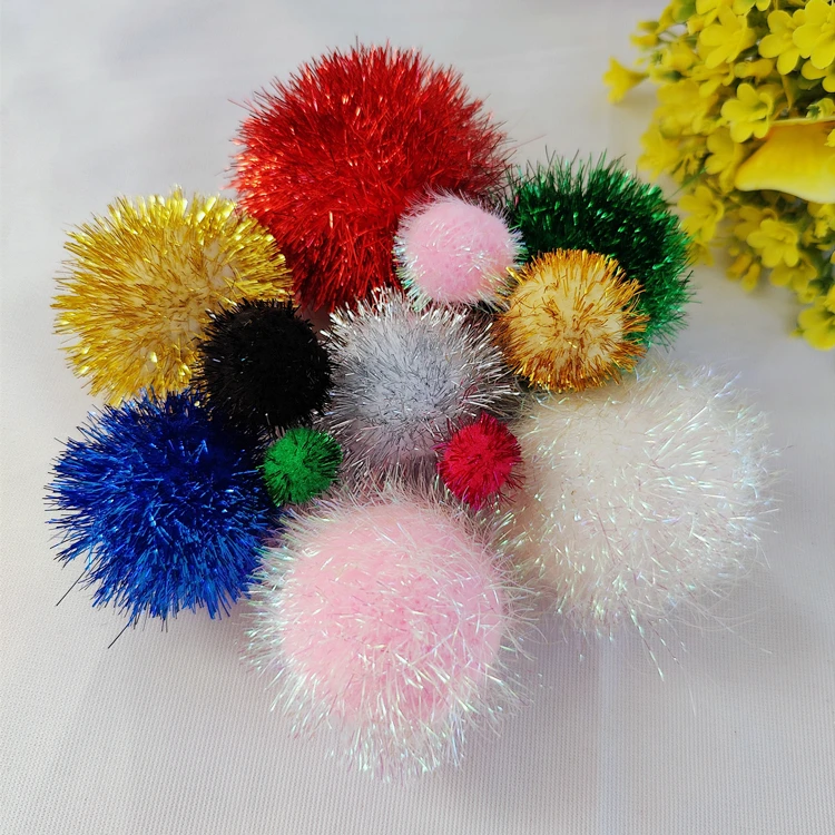 150pcs Glitter Poms Sparkle Balls For Craft,Multicolored Glitter Poms