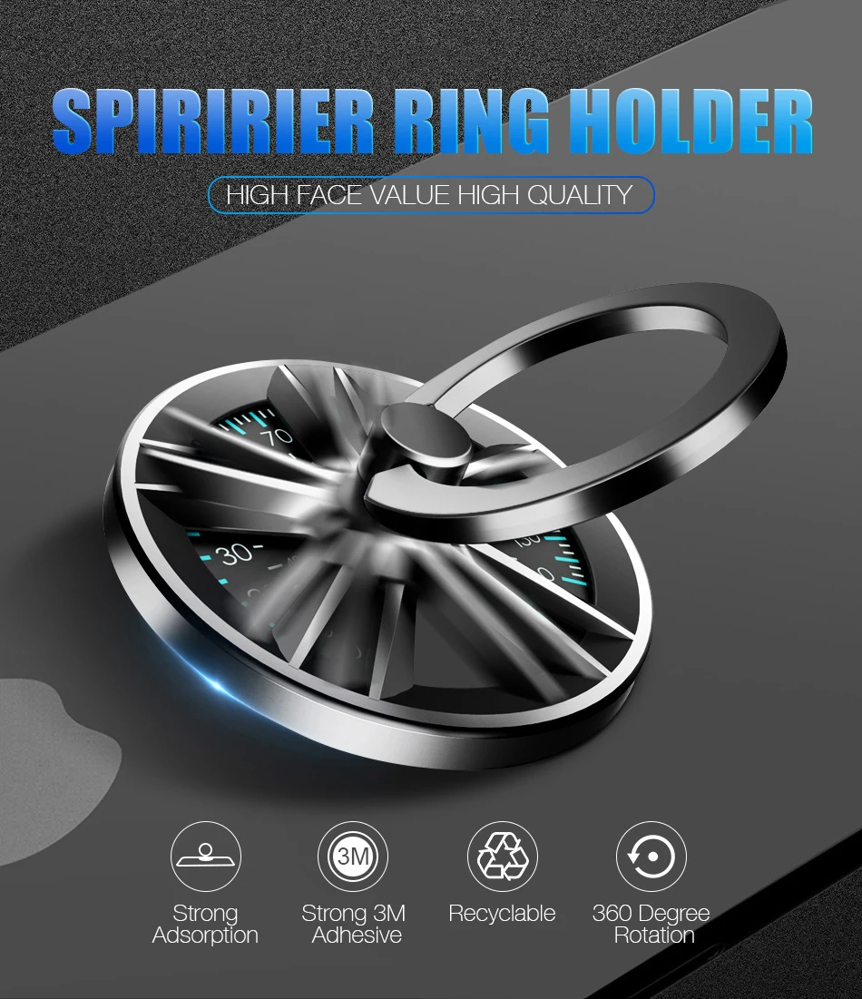 360 градусов ручной Спиннер палец кольцо держатель металлический Спиннер для мобильного телефона Подставка кольцо держатель для смартфона планшета