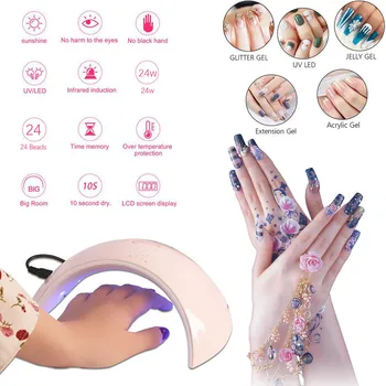 

Eu Us Plug Led Uv 24w Nail Dryer Curing Gel Polish Lamp Light Curing Manicure Machine Nail Uv Light For Gel Nails Dryer Tools