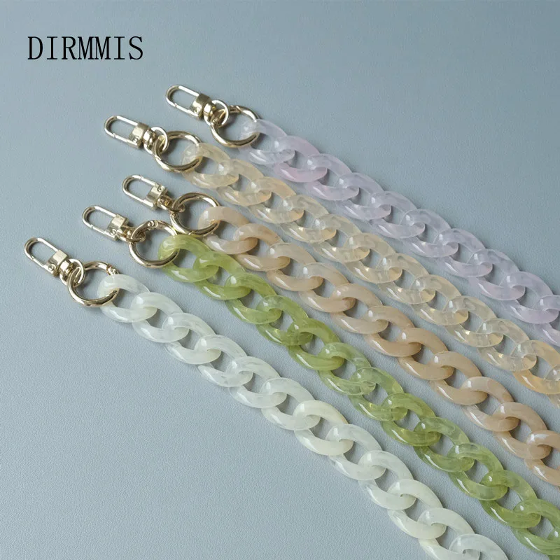 Summer New Woman Bag Accessory Detachable Parts Replacement Chain White Beige Resin Luxury Strap Women Acrylic Shoulder Chain