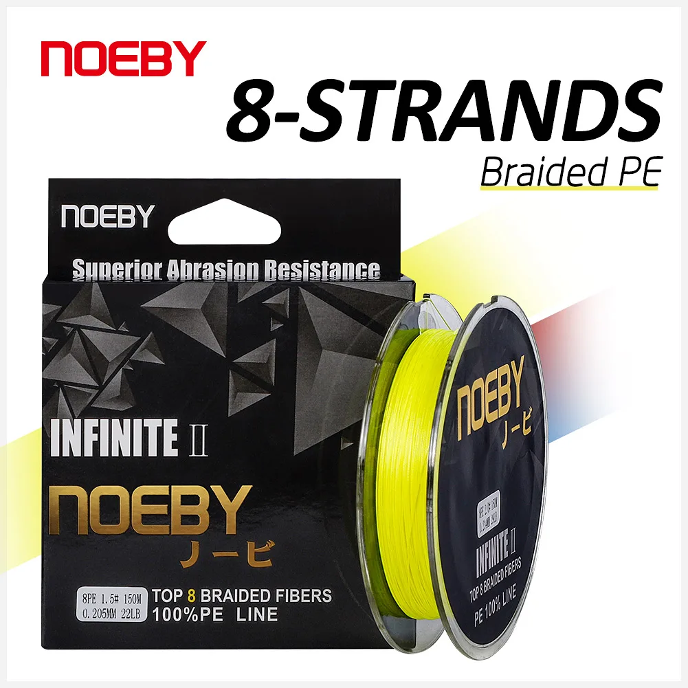 

NOEBY-X8 Braided Fishing Line, Multifilament Strands, PE Line, Pike Saltwater Fishing Tackle Lines, 150m, 300m, 8-103lb