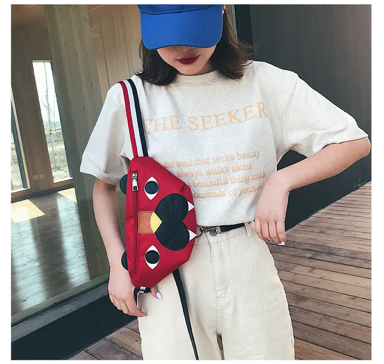 JIULIN Ins Tiger Theme Pack Girls New Korean Edition Student Chic Lovely Girl Skipping Her Breast